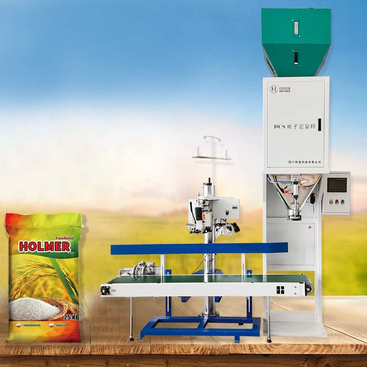 máquina automática de embalagem de arroz